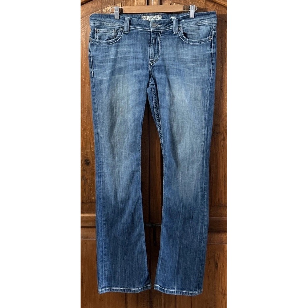 Women's BKE Payton Bootcut Western Stretch Jeans Thick Stitch Cowgirl Sz 34 Long